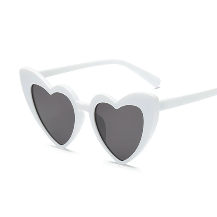 Женские солнцезащитные очки в форме сердца, пластиковые, для женщин, фирменный дизайн, модные, без оправы, любовь, прозрачные, океанские линзы, солнцезащитные очки Oculos - Цвет линз: WhiteGray