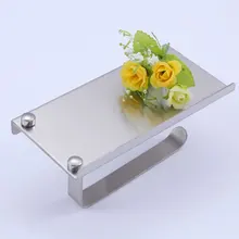 Ванная комната туалетной Бумага держатель настенный кронштейн Нержавеющая сталь Ванная комната Бумага держатель телефона с полки стойки