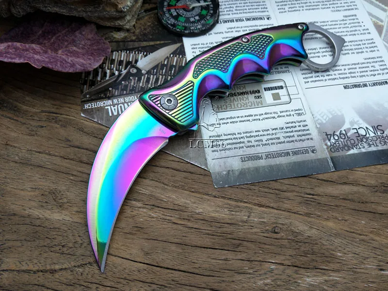 LCM66 складной Karambit складной нож csgo подарок тактический карманный нож, Открытый Кемпинг джунгли выживания битва самообороны инструмент - Цвет: Colorful