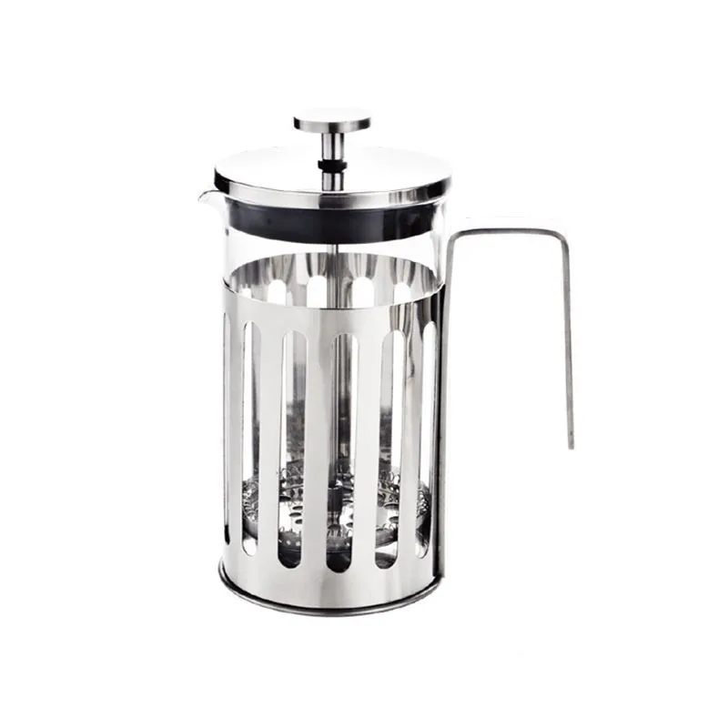Delicate French Press Coffee Pot Plunger Maker Stainless Steel Glass