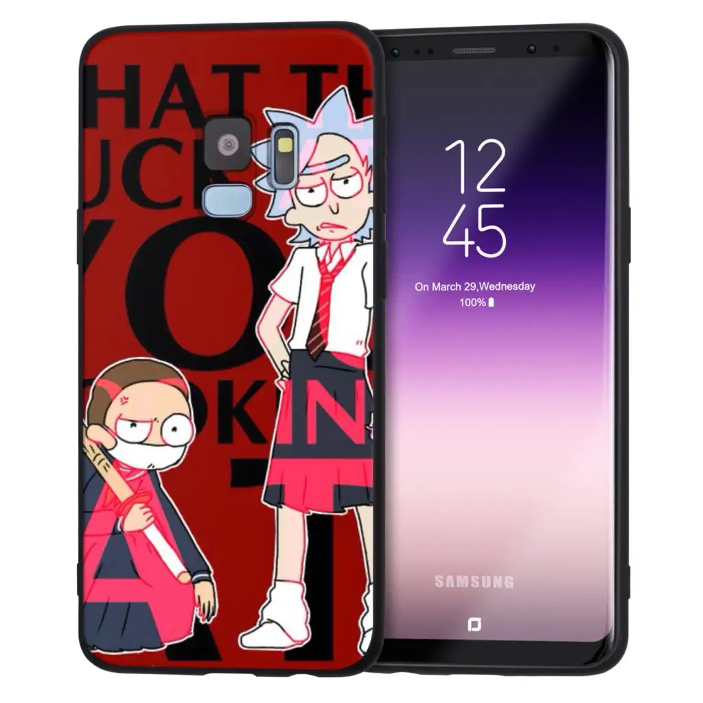 С персонажами мультфильмов чехол для samsung Galaxy S10 S9 S8 плюс S10e S7 край A6 A8 плюс A5 A7 J7 J5 J3 Черный силиконовый чехол для мобильного телефона чехол s - Цвет: H7391