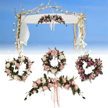 

Handmade Floral Artificial Simulation Rose Flowers Wreath For Wedding Home Decoration Ornaments