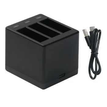 

Rapid 3-Channel Battery Charger with USB TYPE C 5V 2.1A Cable for GoPro Hero 5 Hero 6 Black Hero 7 Black 4.4V 700ma Charging