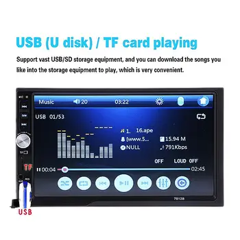 

7012B 7 Inch Bluetooth V2.0 Car Audio Stereo Touch Screen MP5 Player Support MMC