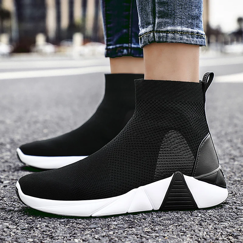 

Big Size 43-46 Sock Boots For Ladies Spring/Autumn Wedges EVA Comfy Ankle Boots Female Stretch Fabric Platform Boots Women