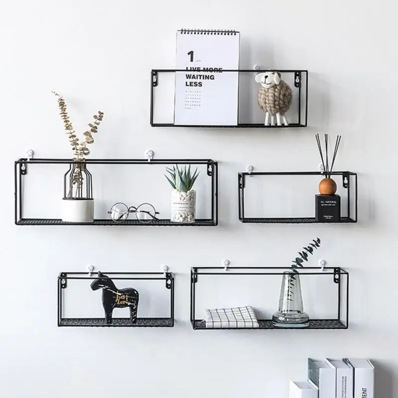 

Magazine Shelf Wrought Iron Nordic Style Wall Mounted Storage Rack Newspapers