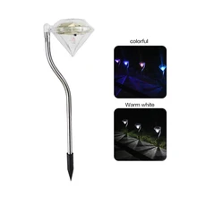 4 шт Светодиодный светильник на солнечной батарее, открытый вдоль дорожки, на участке наземный светильник с алмазной формой, садовый светильник, забор, солнечный садовый свет