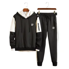 Bormandick Men Sets Fleece Lined Sweatshirt plus Pants Male Tracksuit Warm Sporting Suits Men's Sportswear KXP18 M62-48