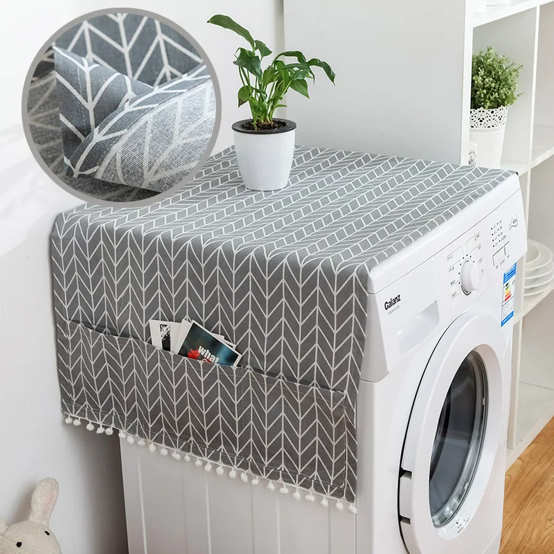Geometric Washing Machine Dust Cover Kitchen Refrigerator Dustproof Covers With Storage Bag