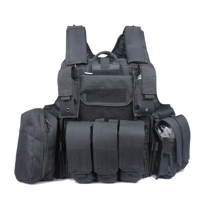 Hot Heavy Duty Tactical Airsoft MOLLE Combat Vest w/ pouch Military Gear Protective Traning Multicam ACU Tan Green Black Vest 