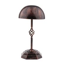 Vintage Metal de pie libre gorra peluca casco de peluquín soporte de exhibición con Base octagonal y soporte hermoso