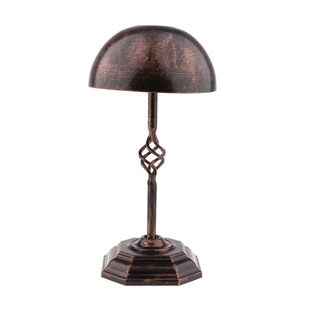 

Vintage Metal Free Standing Hat Cap Wig Toupee Helmet Display Stand w/ Octagon Base & Beautiful Support Rack