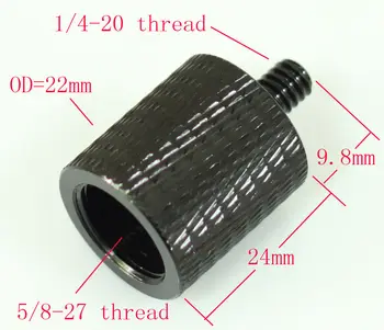

New Thread Adapter Microphone Stand 5/8" 27 Female to 1/4" 20 male camera tripod