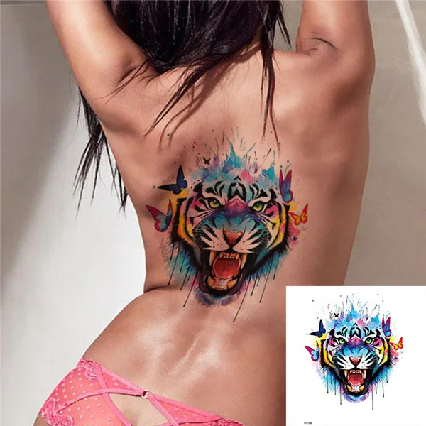 Красивый Синий Cat Высокое Качество Наклейки тату Body Art Наклейки Водонепроницаемый Бумаги временные татуировки наклейки 21x15 см#30 - Цвет: TH-306