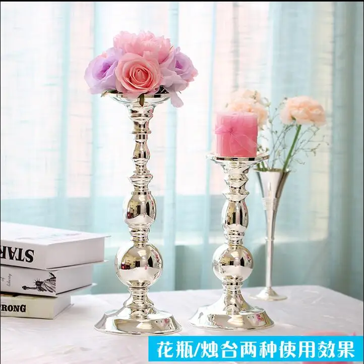 European silver plated metal tabletop vase decoration home Decorative
