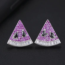 GODKI себе кристалл серьги гвоздики для женщин панк Рок букле D'oreille Винтаж ювелирные изделия ослепительно кубического циркония Brincos