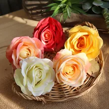 5 цветов Искусственные цветы розы головы Свадебный букет невесты DIY для дома сад Праздничная вечеринка Декор Поддельные Цветы Lover