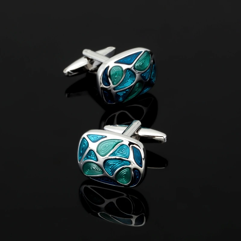 

High quality men's fashion boutique gifts brand Cufflinks Jewelry Blue Floral cufflinks, 3 pairs of wholesale sales