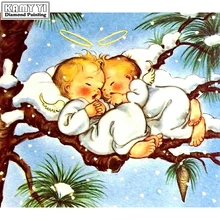 Полный квадратный алмаз 5D DIY Алмазная картина фото на заказ "ангел ребенок" 3D вышивка крестиком Мозаика Декор