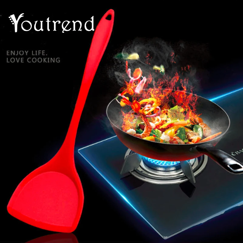 1Pc Non-Stick Turner Silicone Spatula Heat-Resistant Long Handle Kitchen Cooking Utensils | Дом и сад