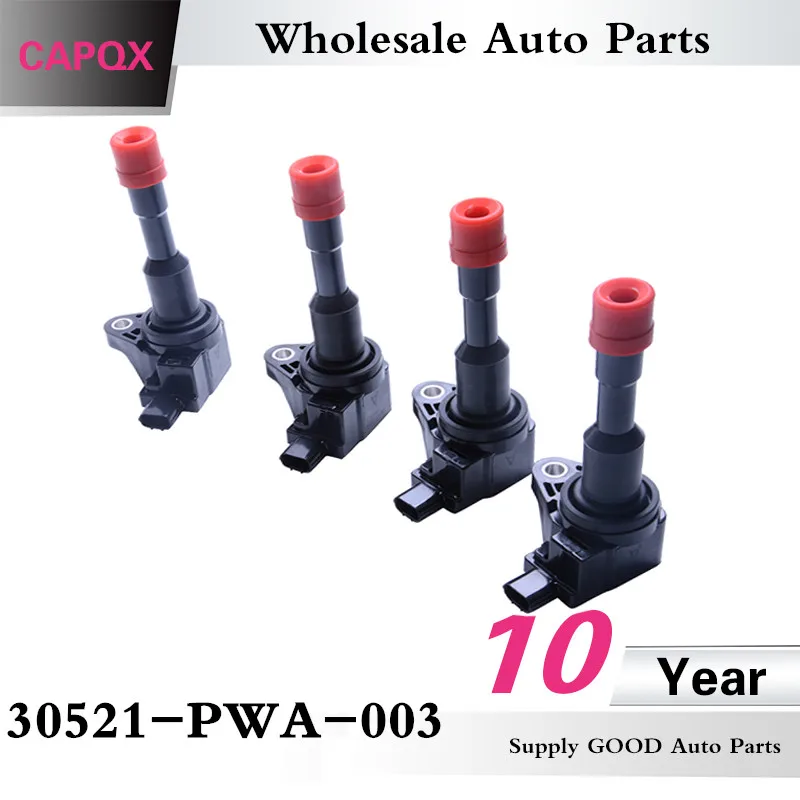 

CAPQX 4PCS GOOD Ignition coil pack 30521-PWA-003 For CIVIC Hybrid 2007 2008 2009 2010 2011 FIT 1.3L GD1 GD3 GD6 2005-2008 CITY