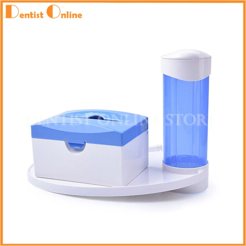 

3 in 1 Blue Plastic Disposable Storage Cup Holder Post Mounted Tray Shelf Suitable For Dental Chair