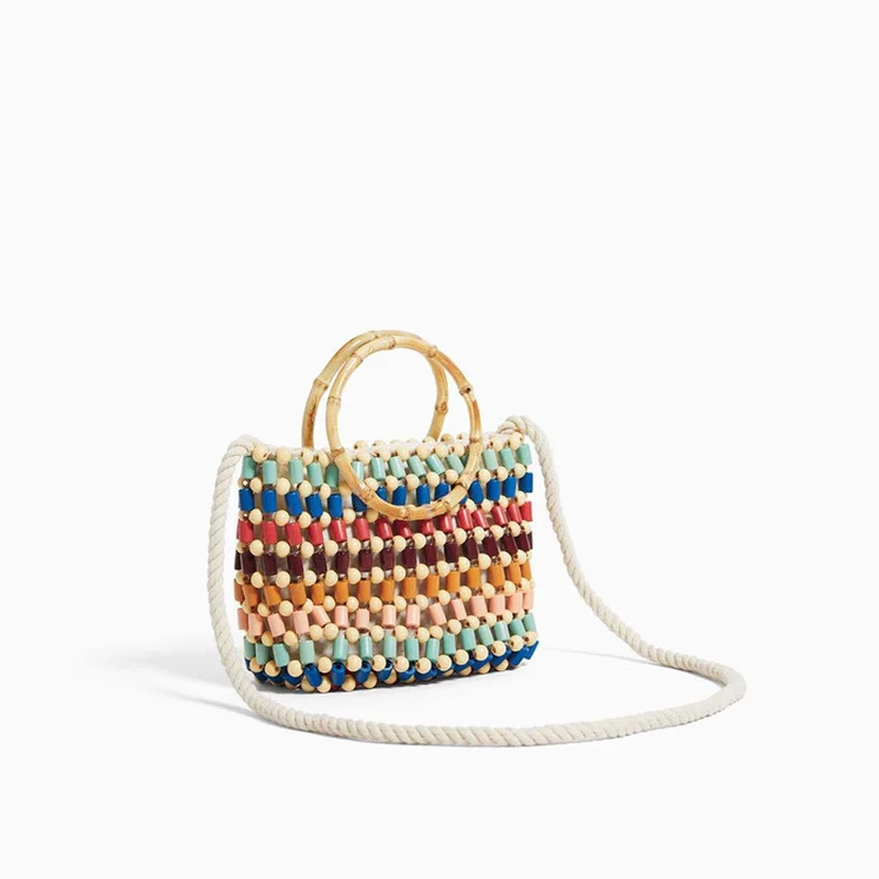

Beads woven bag color hand bill of lading shoulder woven bag new handbag crossbody bags for women