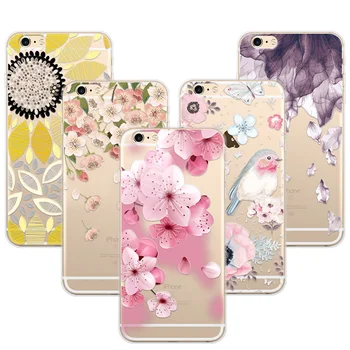 3D Relief Phone Case Cover For iPhone 6 6S 4.7 Floral Cartoon Lace Soft TPU Coque Funda For iPhone 6 Capa For iPhone 6