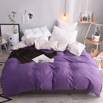 

Purple Hotel Apply Bedding Home Textile Duvet Cover 1Pcs 100% Cotton Soft Bedspreads Quilt Cover 200X230cm 220x240cm king Size