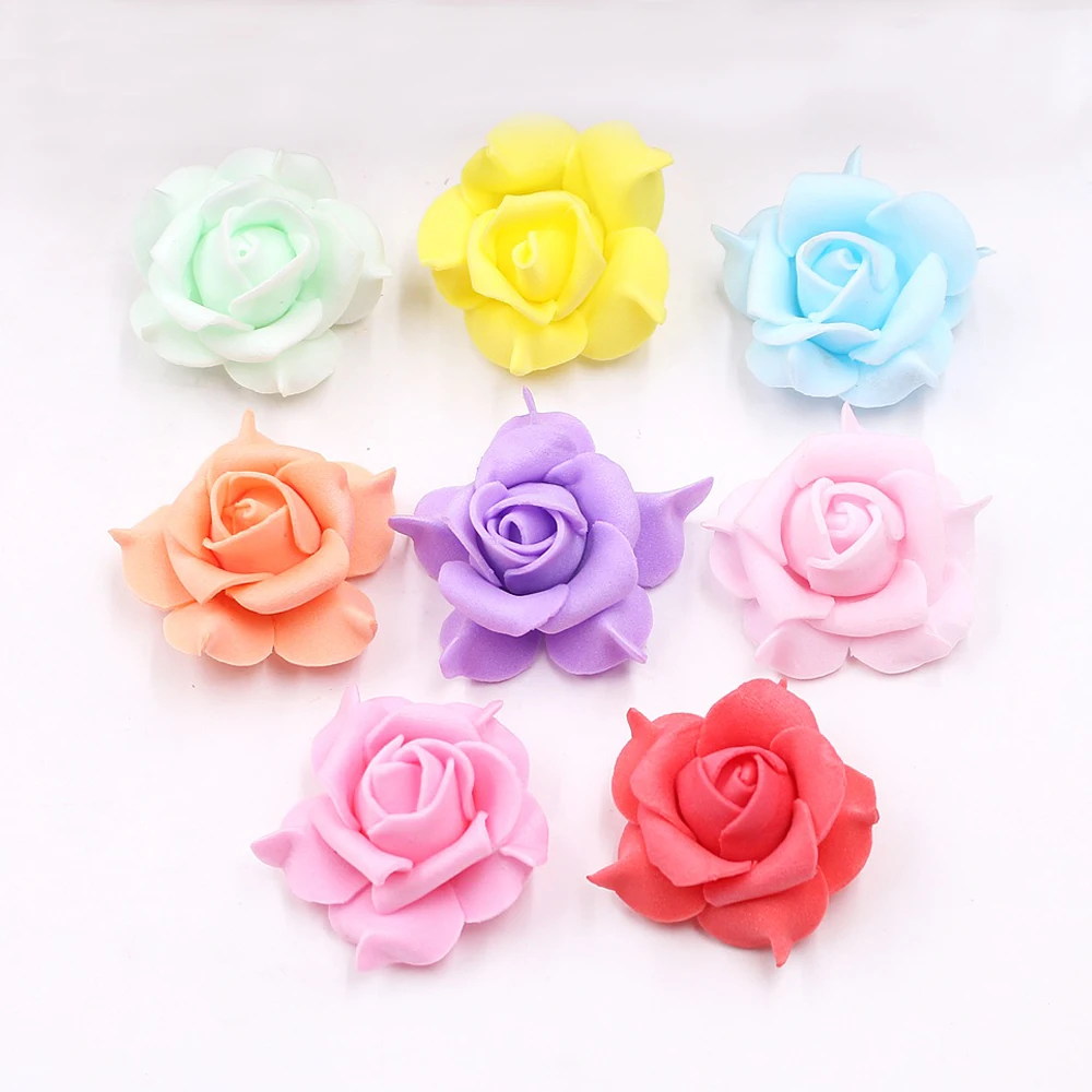 

10Pcs/lot Mini PE Rose Artificial Flower Head DIY Handmade Wreath Scrapbook for Weeding Party Home Decoration Craft Fake Flowers