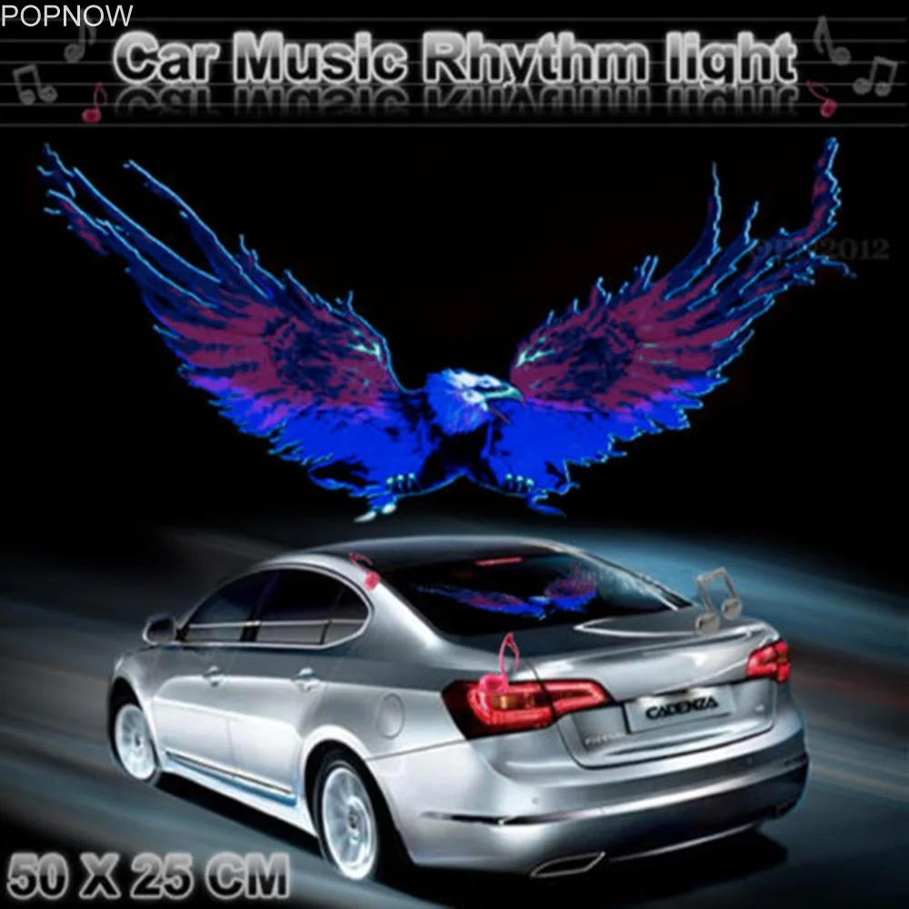 50x25cm Car Sticker Music Rhythm LED Flash Light Lamp Voice activated