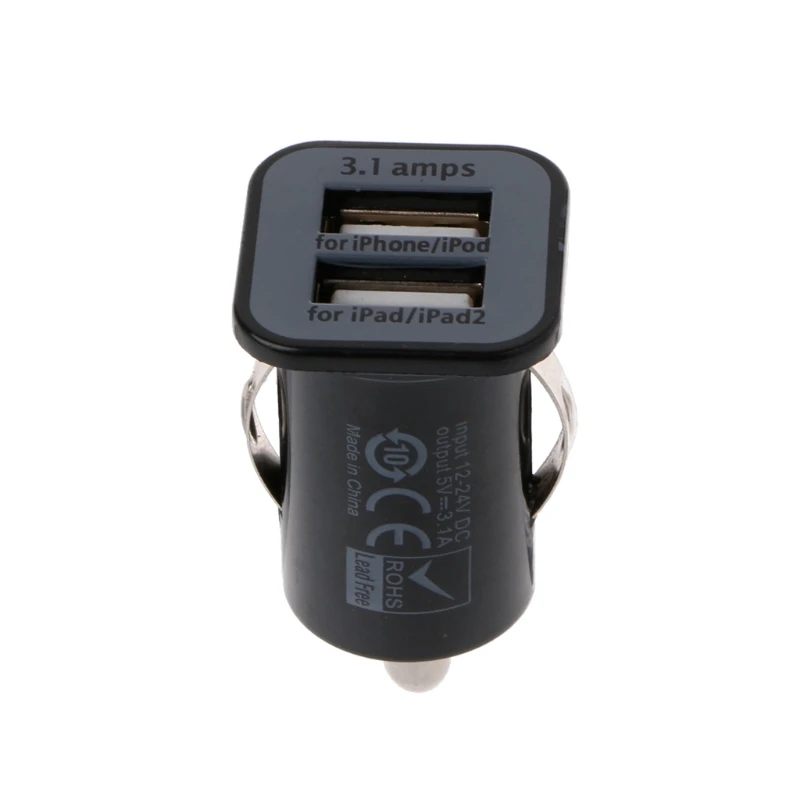 Авто высокое количество Адаптер зарядного устройства с двойным USB разъем автомобильного прикуривателя - Название цвета: Black