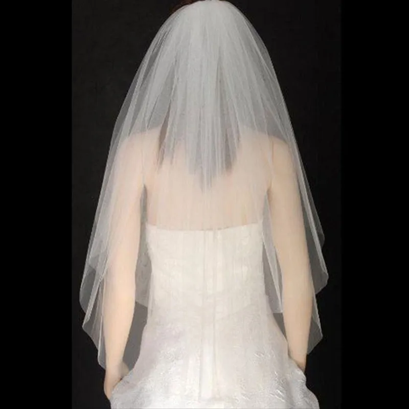Свадебная Фата с расческой модные белые два слоя Романтический Дешевые Свадебные тюль Лидер продаж Свадебные аксессуары