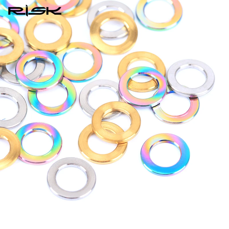 Details about 10pcs RISK M5/M6 Titanium Bolt Spacer Bicycle Stem Brake Screw Washers Gasket Details about 10pcs RISK M5/M6 Titanium Bolt Spacer Bicycle Stem Brake Screw Washers Gasket