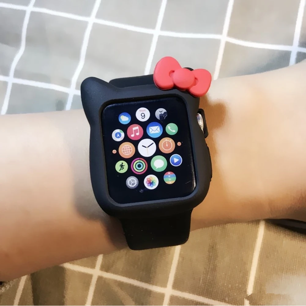 Хохлатый силиконовый чехол для apple watch 3/2/1 42 мм/38 мм iwatch резиновый Полноэкранный