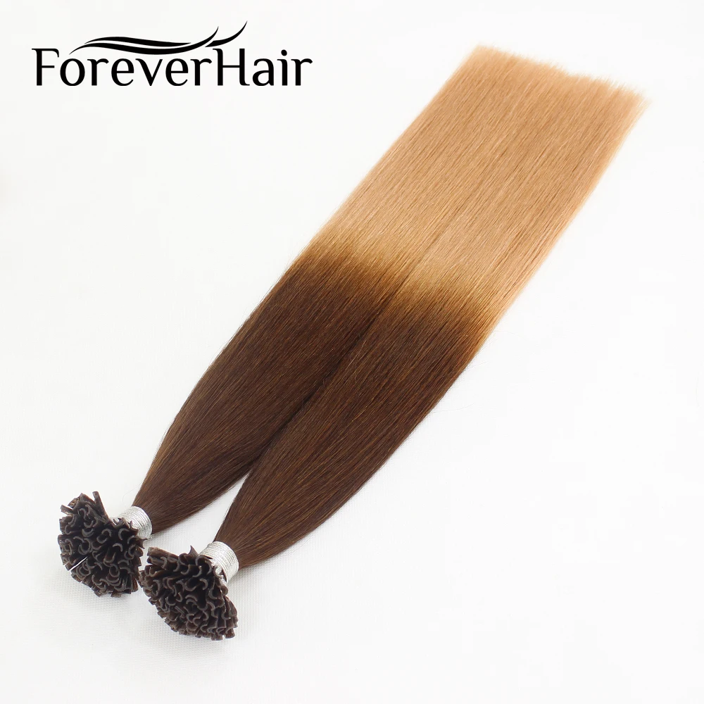 FOREVER HAIR 0 8 г/локон 16 &quot18&quot 20 &quotRemy Nail U Tip Наращивание волос два тона Ombre цвет # T4/27