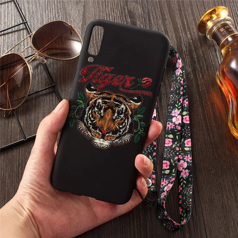 For Samsung Galaxy A7 2018 Case Cover Silicone 3D embossed flamingo Soft TPU Back Cover For Samsung A7 2018 A750 Coque Cases