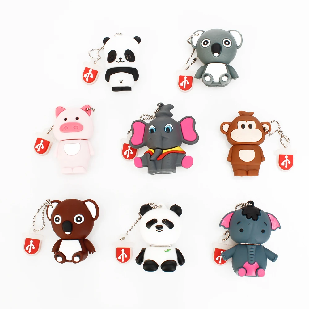 Pen Drive 32gb Cartoon Pink PigMonkeyElephantKoala Usb Flash Drive 64gb 128gb 16gb 8gb 4gb Pendrive Best Gift Free Shipping (8)