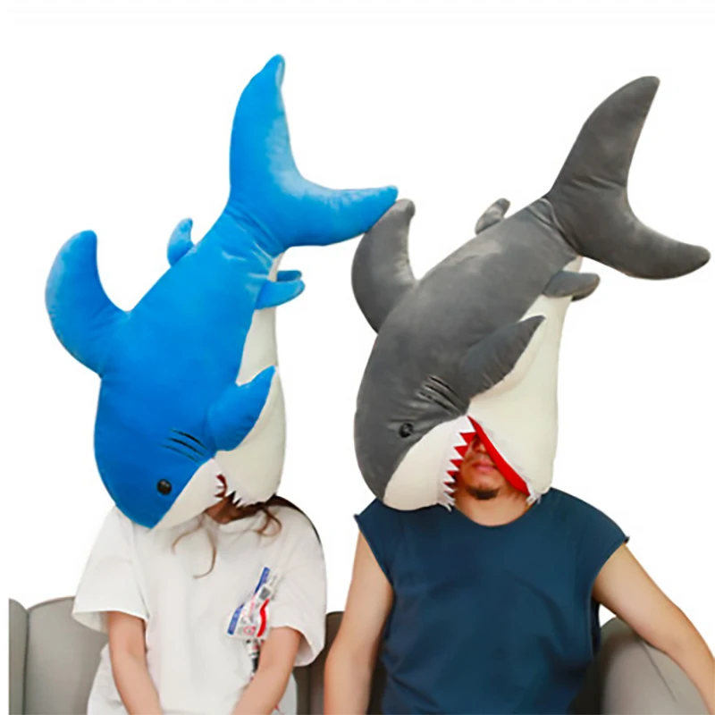 

90cm Big Size Funny Soft Bite Shark Plush Toy Pillow Appease Cushion Gift For Children Cute bed with long and long pillow