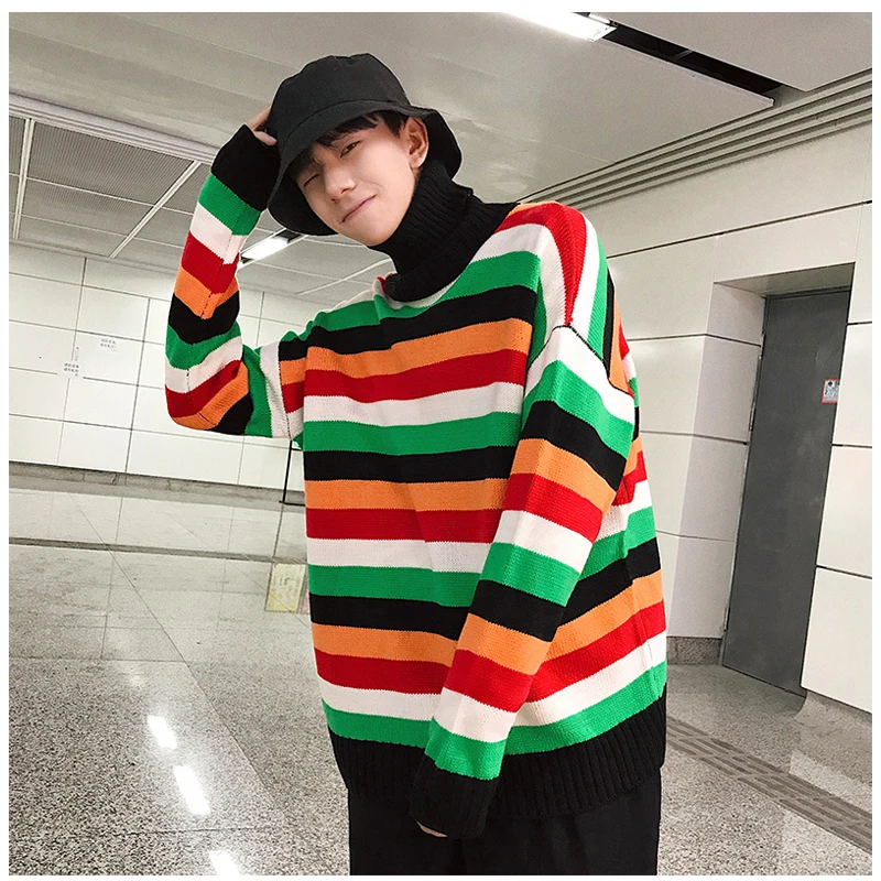 Korean Oversized Sweater Men Plaid  (7)