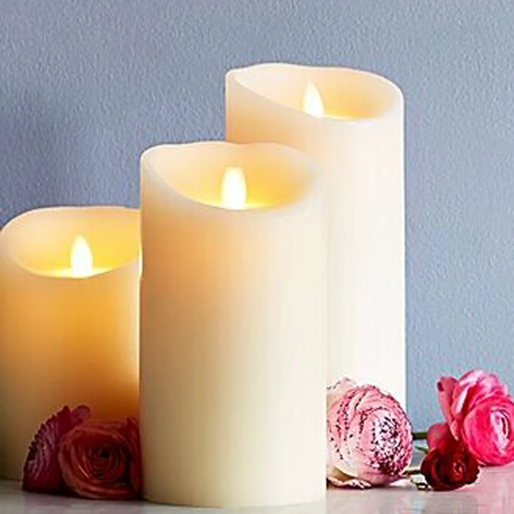 Ksperway Flameless Luminara Moving Wick LED Mini Candles with Timer and Remote 3+4+5 inch 3pcs/set Ivory Ksperway Flameless Luminara Moving Wick LED Mini Candles with Timer and Remote 3+4+5 inch 3pcs/set Ivory