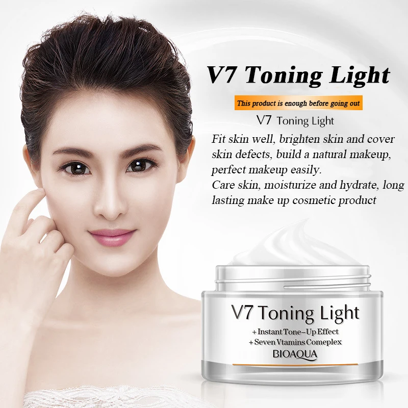 V7 витамин отбеливающий крем 50g Осветляющий макияж в стиле нюд, увлажняющий Гладкий кожи Восстанавливающий консилер хит основа для макияжа BB крем-1 шт