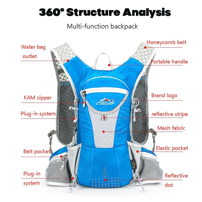 Новинка, 12л, ультралегкий Рюкзак Для Езды На Велосипеде, гидратация, Портативная сумка для воды, велоспорта, Спортивная походная сумка, рюкзак для велоспорта, альпинизма, бега