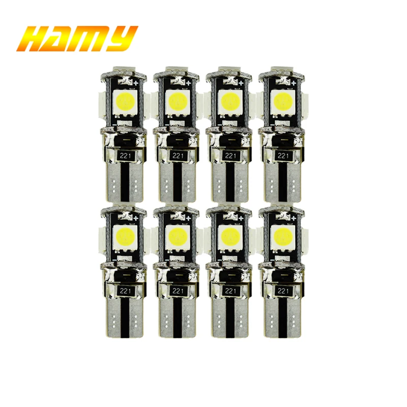 10 Piece Bulb T10 W5W LED CANBUS 12V Non Polar 194 Wedge Car Interior