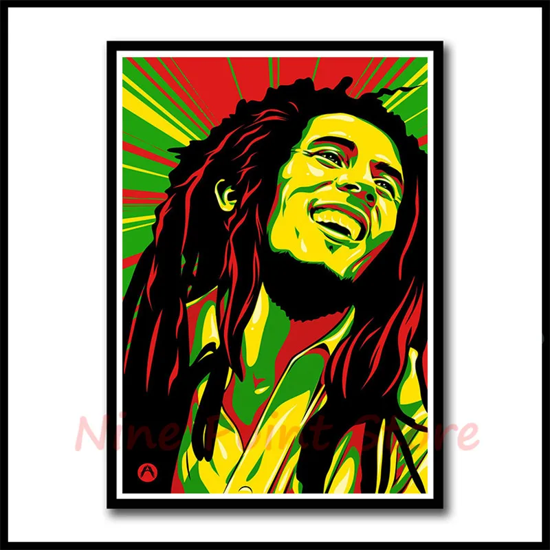 Боб Марли с белым покрытием Бумага Плакаты ямайского рэгги рок музыки плакат домашний Спальня декоративная живопись выполненные