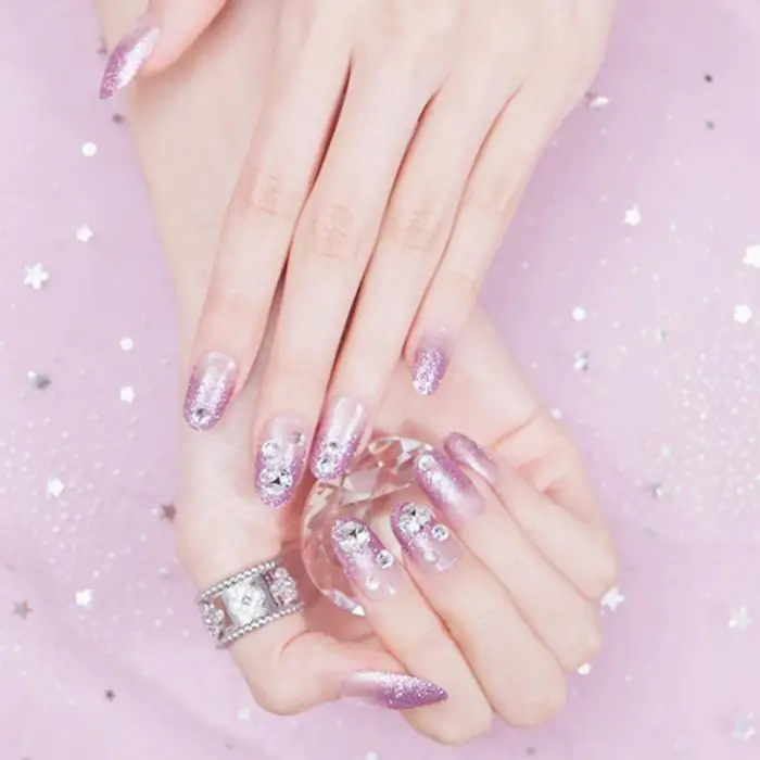 Фантастические фиолетовые блестящие Алмазные блестки художественные узоры для ногтей для невесты инструмент для маникюра блестящие