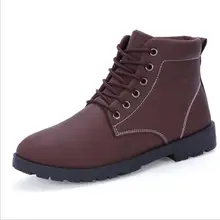 En cuir De Mode Britannique style Boot Solide Chaud D’hiver Bottes Martin Bottes FA-9601