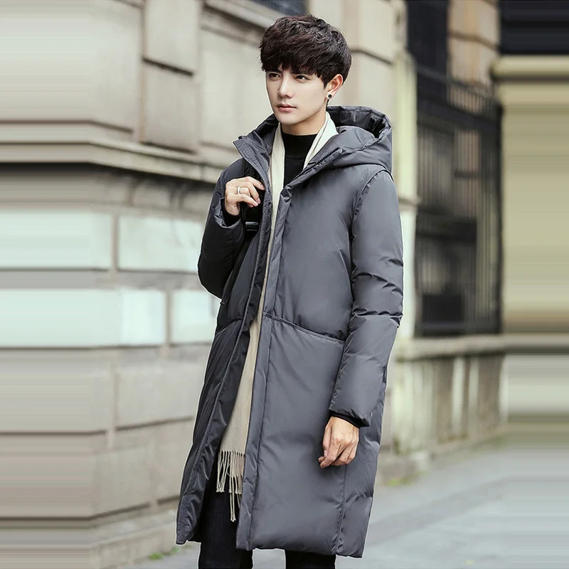 new men white duck down long jackets men Winter long parkas Waterproof windproof hooded coat male High quality thicken coats 