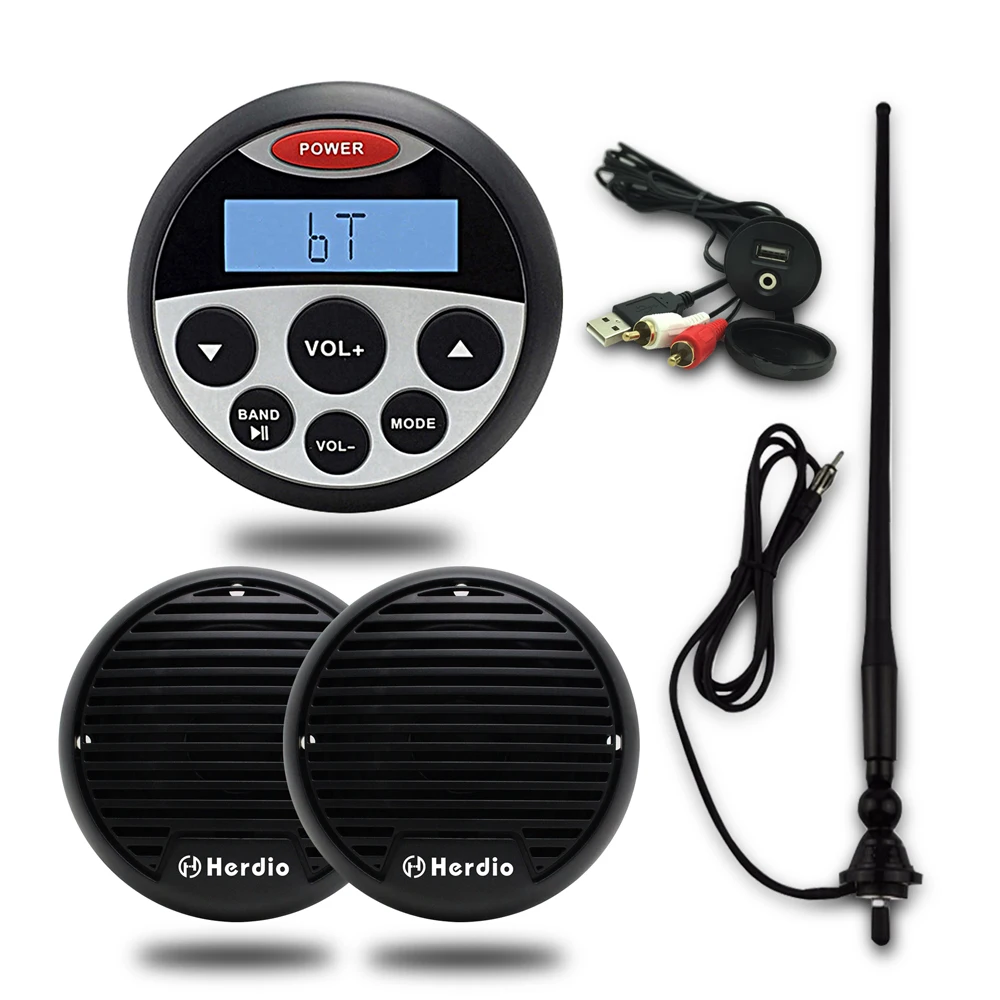 Boat MP3 player Motorcycle Waterproof Marine Stereo FM AM Radio