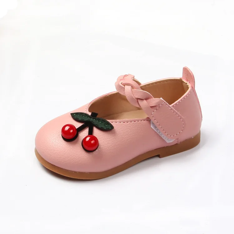

New Autumn Children Shoes Cherry Cute Girls Leather Shoes Girls 2018 for Girls Princess Shoes for Party Soft Bottom 1-3 Year Old